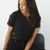avakuk crop top in Schwarz aus 100 % Baumwolle und fairer Herstellung in Portugal