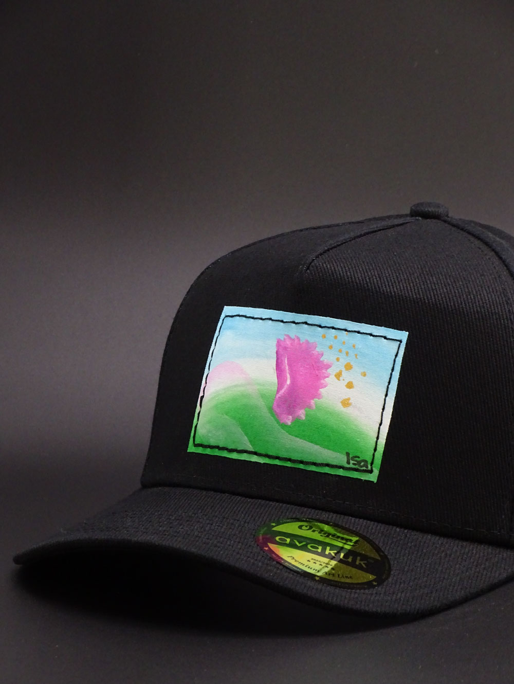 avakuk artline Cap modell 8 auf schwarzem hintergund